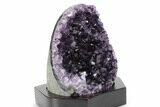 Deep Purple Amethyst Geode With Wood Base - Uruguay #360462-2